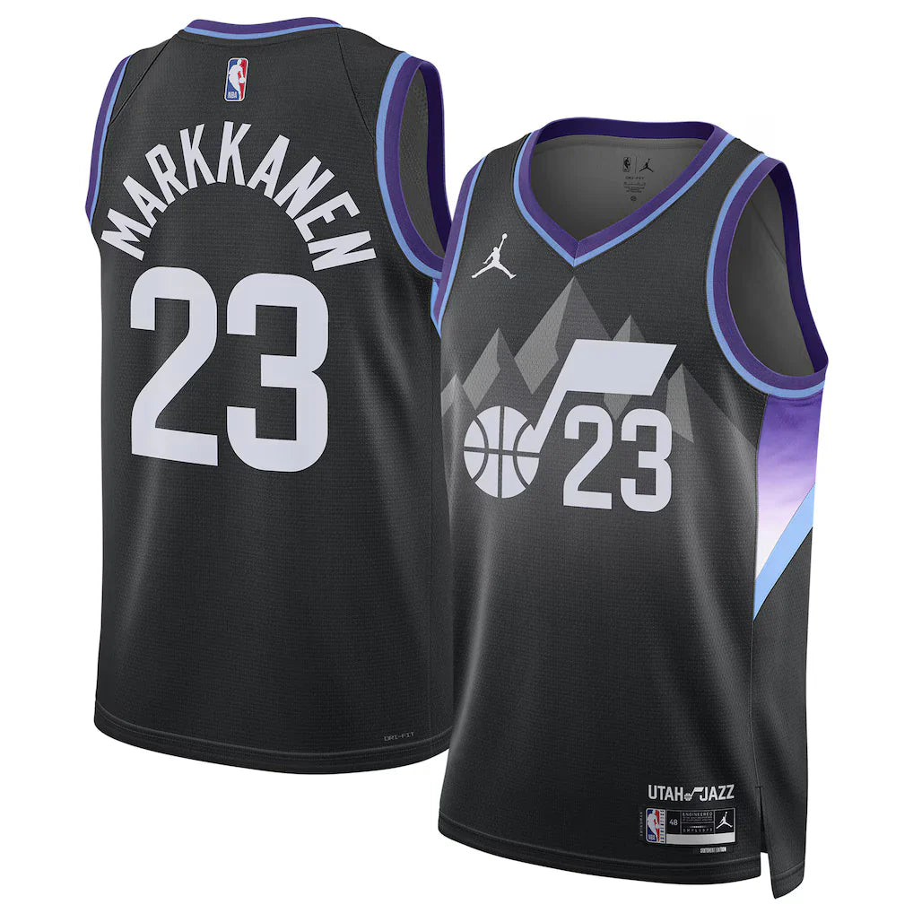Lauri Markkanen Utah Jazz  2025/26 Swingman Jersey - Statement Edition - Black