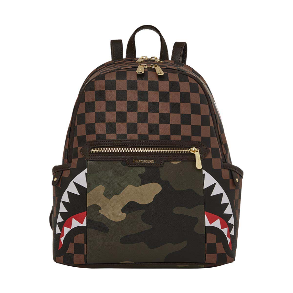 Exterior Gold Zip Pocket Sharks in Paris Savage Backpack