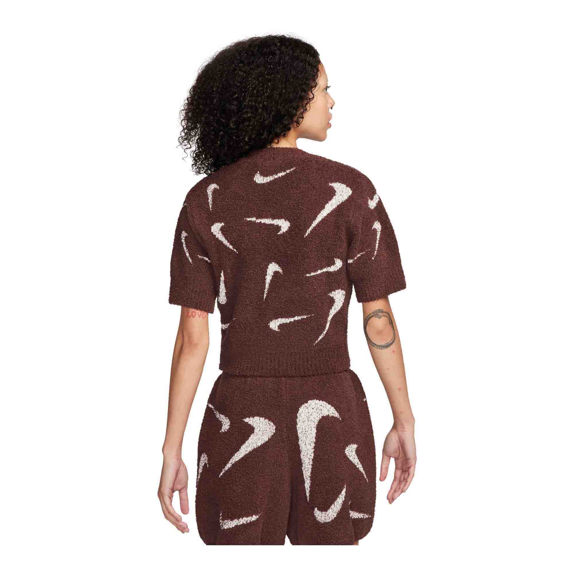 Nike Sportswear Phoenix Cozy Bouclé Women's Slim Cropped Knit Short-Sleeve Top