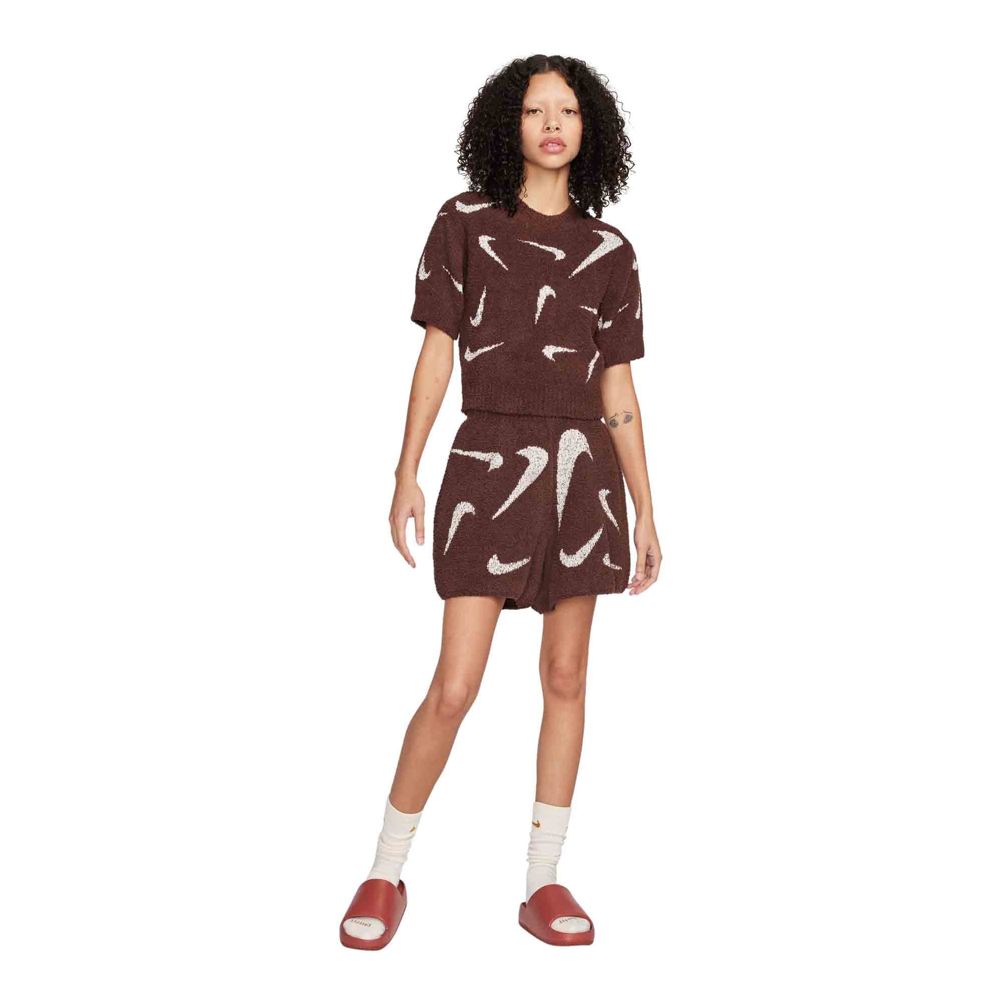 Nike Sportswear Phoenix Cozy Bouclé Women's Slim Cropped Knit Short-Sleeve Top