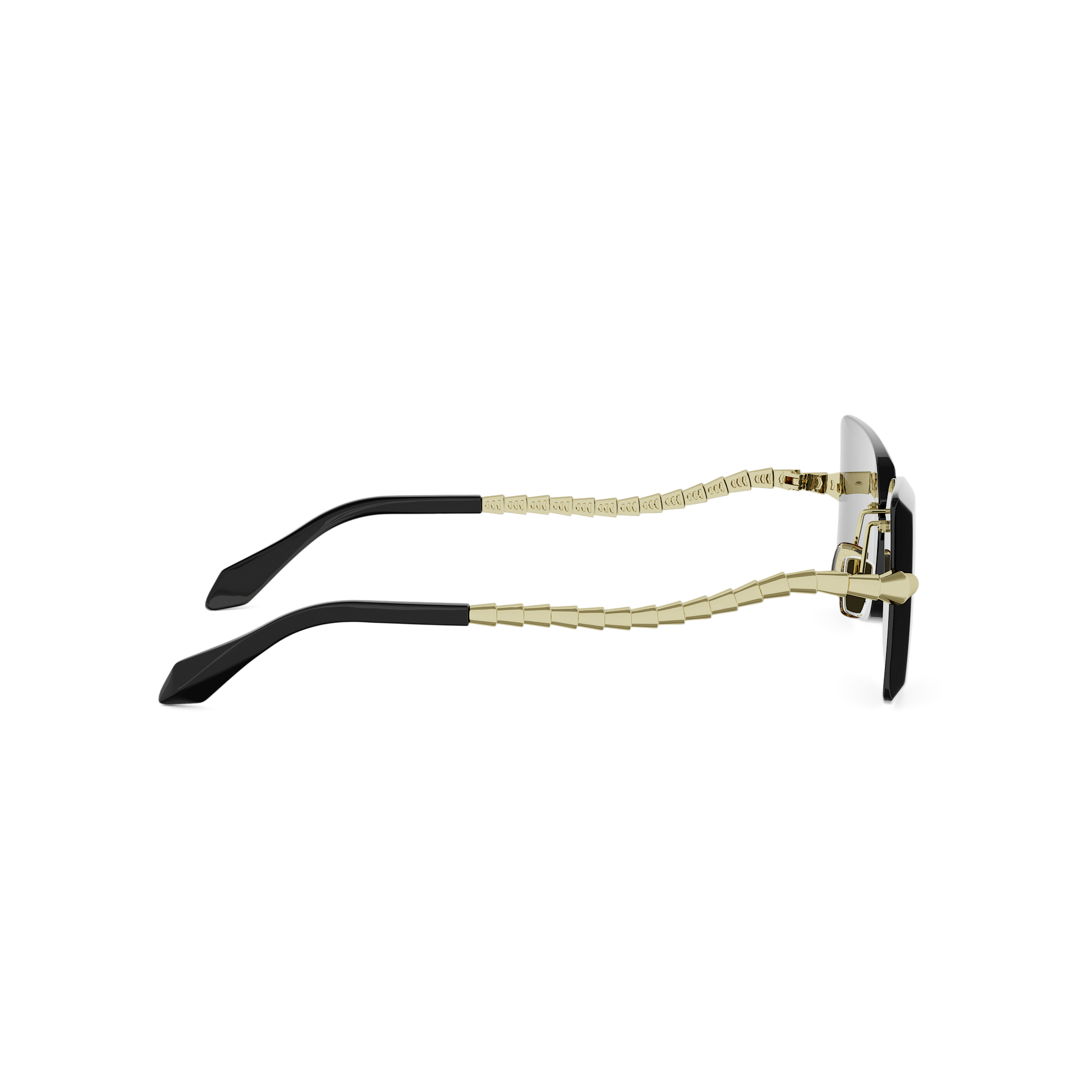 Shiny Gold Rectangular Metal Sunglasses