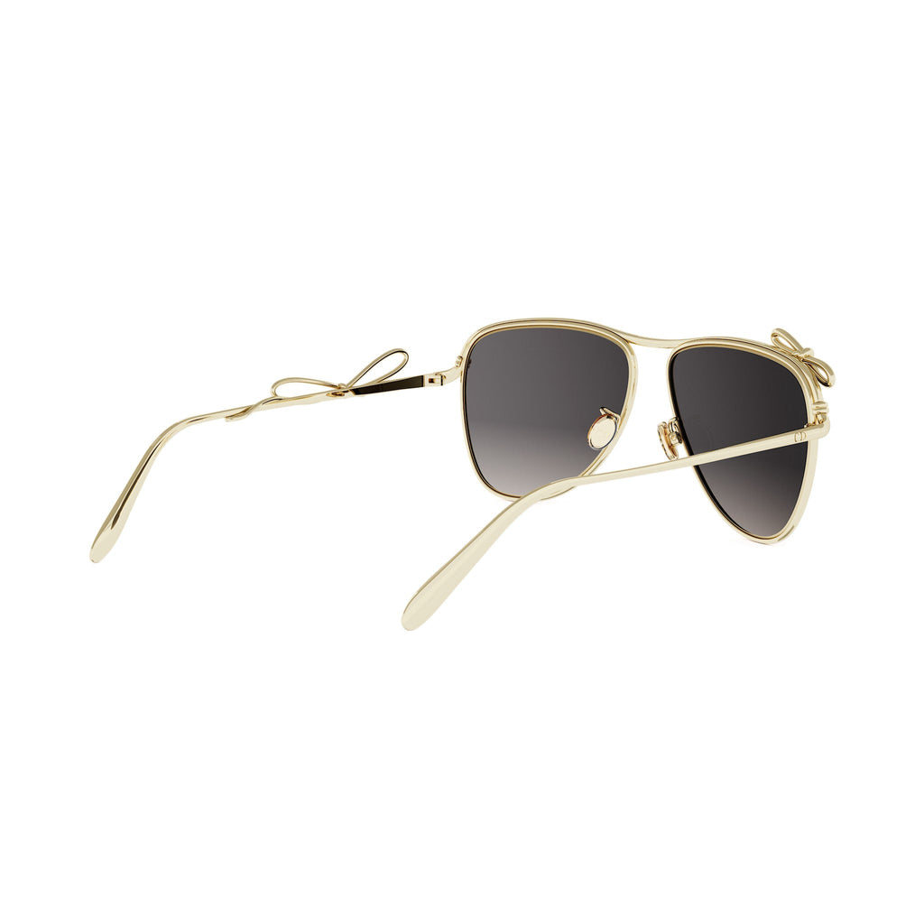 Shiny Gold Pilot Metal Sunglasses