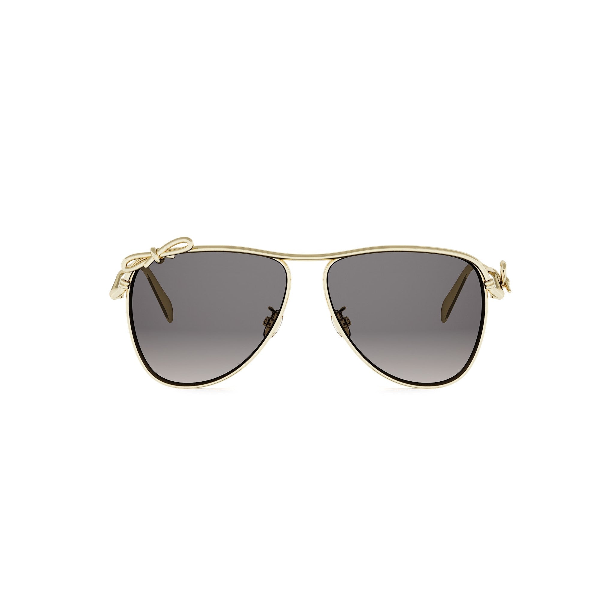 Shiny Gold Pilot Metal Sunglasses