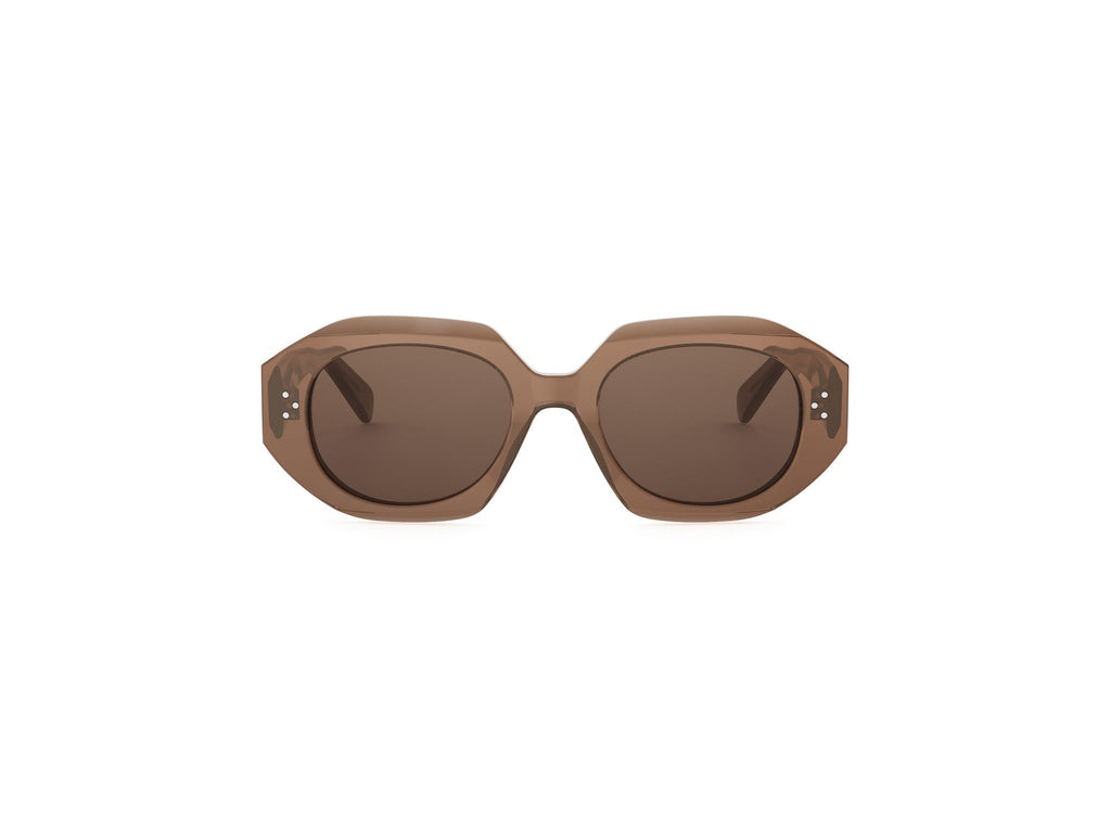 Brown Geometric Acetate Sunglasses
