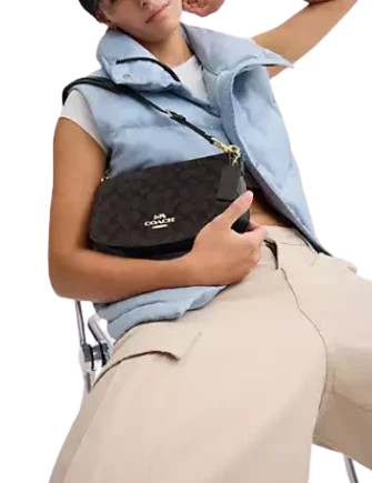 Coach Andrea Shoulder Bag In Signature Canvas