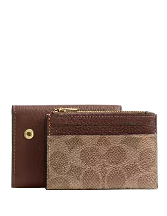 Coach Card Holder Wallet In Signature Canvas