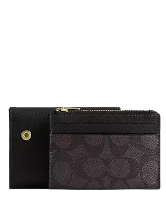 Coach Card Holder Wallet In Signature Canvas
