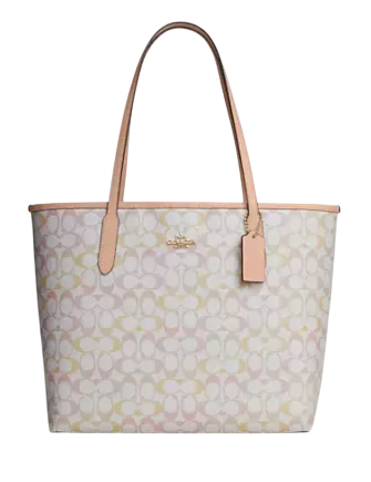 Coach City Tote Bag In Pretty Signature Canvas