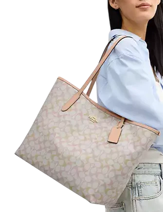 Coach City Tote Bag In Pretty Signature Canvas