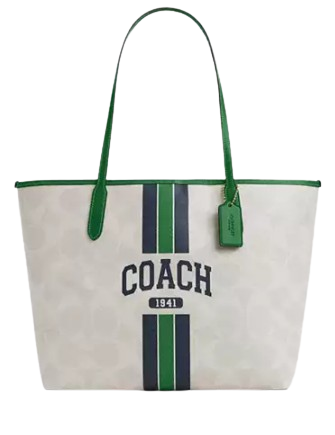 Coach City Tote Bag In Signature Canvas With Coach Graphic