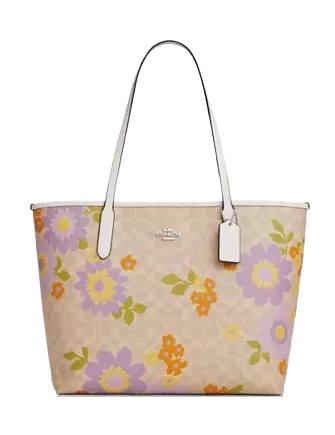 Coach City Tote Bag In Signature Canvas With Floral Print