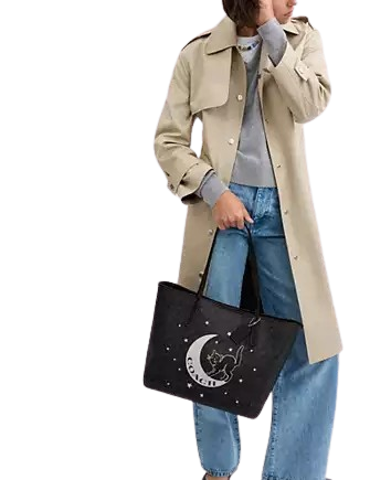 Coach City Tote In Signature Canvas With Halloween Graphic