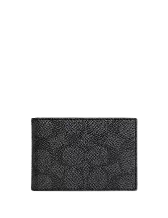 Coach Compact Billfold Wallet In Signature Canvas