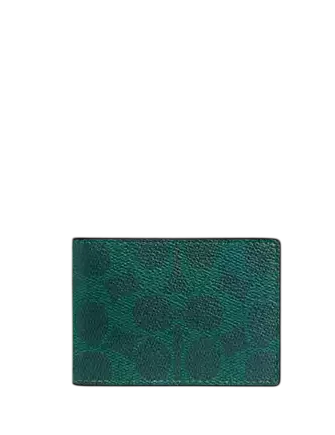 Coach Compact Billfold Wallet In Signature Canvas
