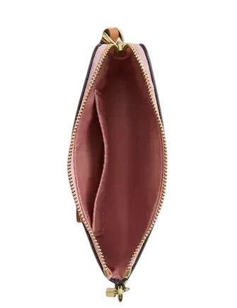 Coach Corner Zip Wristlet In Signature Canvas With Charms