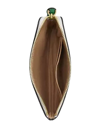 Coach Corner Zip Wristlet In Signature Canvas With Varsity Stripe
