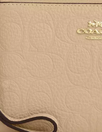 Coach Corner Zip Wristlet In Signature Leather