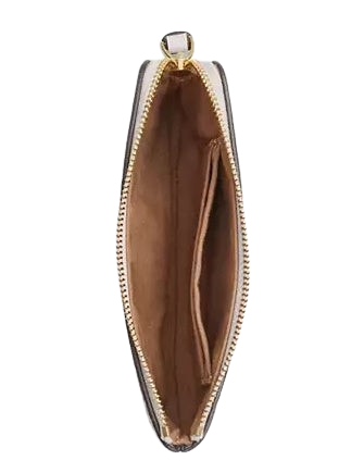 Coach Corner Zip Wristlet With Lips Print