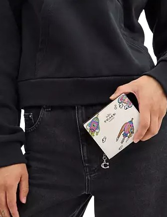 Coach Cosmic Coach Snap Wallet With Rocket Print