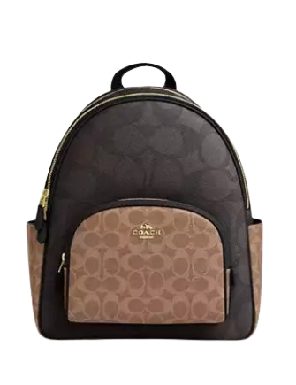 Coach Court Backpack In Blocked Signature Canvas