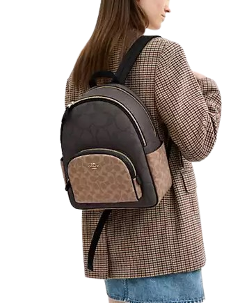 Coach Court Backpack In Blocked Signature Canvas