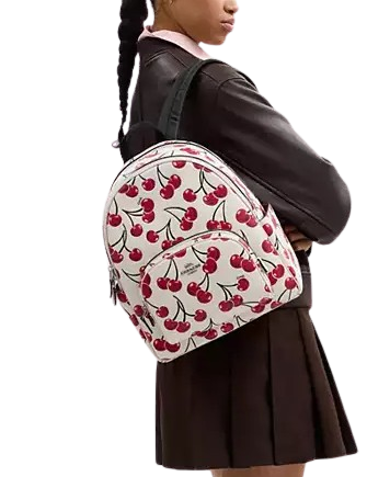Coach Court Backpack With Cherry Print
