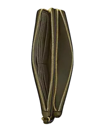 Coach Double Zip Wallet In Signature Canvas