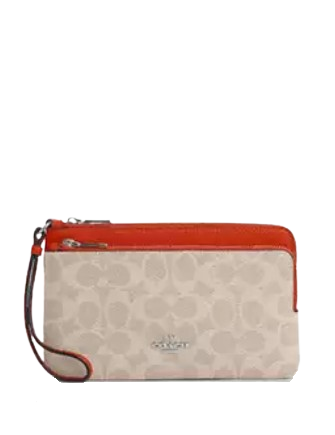 Coach Double Zip Wallet In Signature Canvas