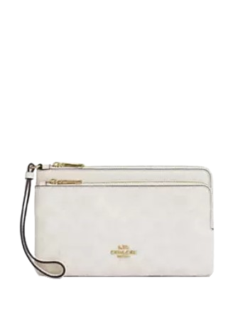 Coach Double Zip Wallet In Signature Canvas
