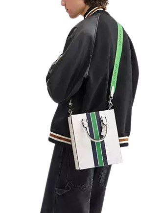Coach Dylan Tote Bag In Signature Canvas With Varsity Stripe