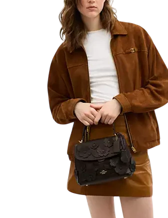 Coach Emory Top Handle Bag With Floral Applique