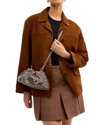 Coach Faye Shoulder Bag In Signature Jacquard With Floral Embroidery