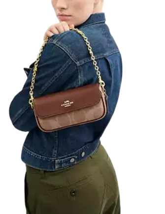 Coach Hailey Flap Bag In Signature Canvas