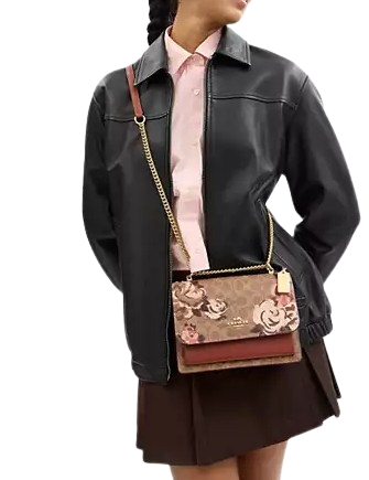 Coach Klare Crossbody Bag In Signature Canvas With Rose Print