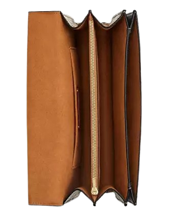 Coach Klare Envelope Crossbody Bag In Signature Canvas With Leopard Print