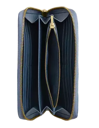 Coach Long Zip Around Wallet In Loved Denim