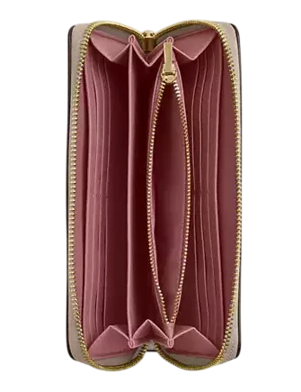 Coach Long Zip Around Wallet In Signature Canvas