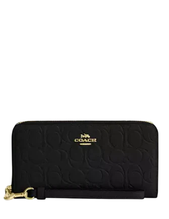 Coach Long Zip Around Wallet In Signature Leather