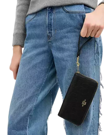 Coach Long Zip Around Wallet In Signature Leather