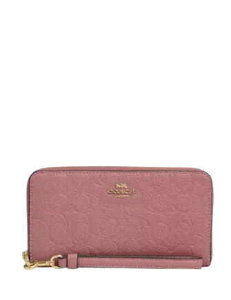 Coach Long Zip Around Wallet In Signature Leather