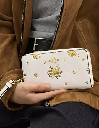 Coach Long Zip Around Wallet With Floral Print