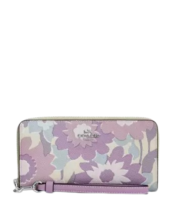 Coach Long Zip Around Wallet With Floral Print