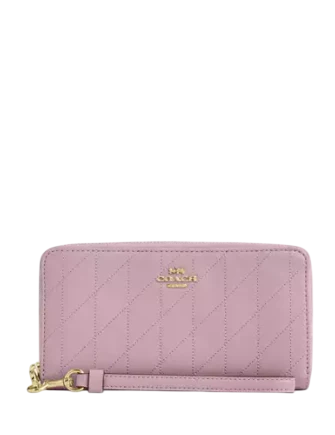 Coach Long Zip Around Wallet With Quilting