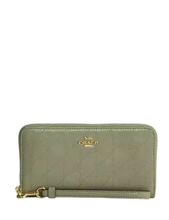 Coach Long Zip Around Wallet With Quilting