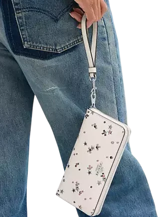 Coach Long Zip Around Wallet With Star Print