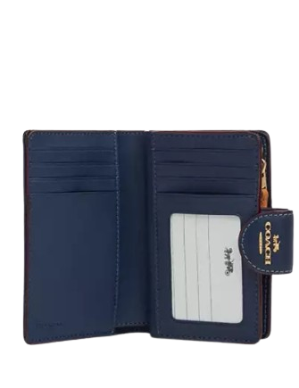 Coach Medium Corner Zip Wallet In Signature Denim