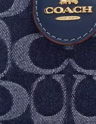 Coach Medium Corner Zip Wallet In Signature Denim