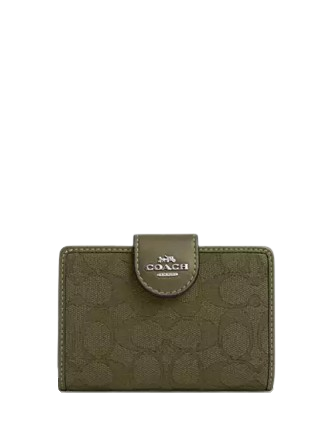 Coach Medium Corner Zip Wallet In Signature Jacquard