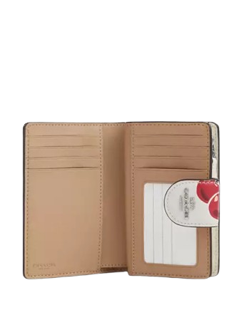 Coach Medium Corner Zip Wallet With Cherry Print