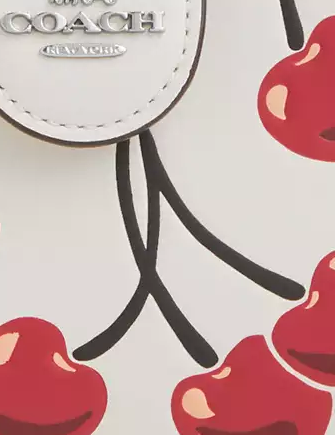 Coach Medium Corner Zip Wallet With Cherry Print